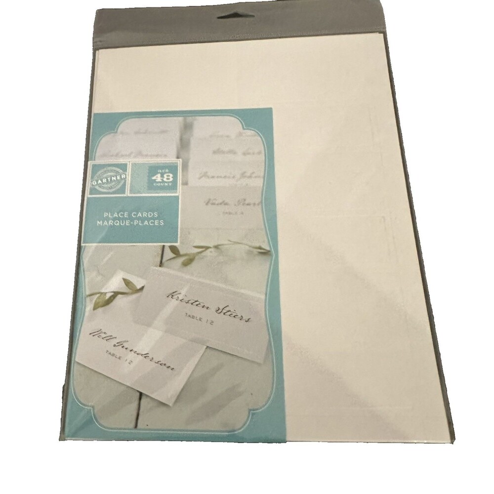 GARTNER Studios White Pearl Printable Place Cards – Wedding / Shower Cards
